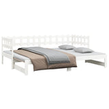 Sliding bed without mattress white 2x(80x200)cm