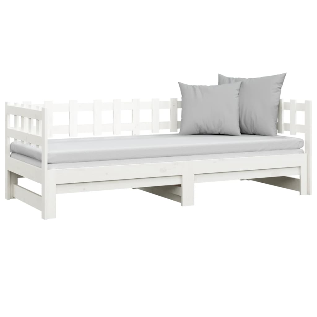 Sliding bed without mattress white 2x(80x200)cm