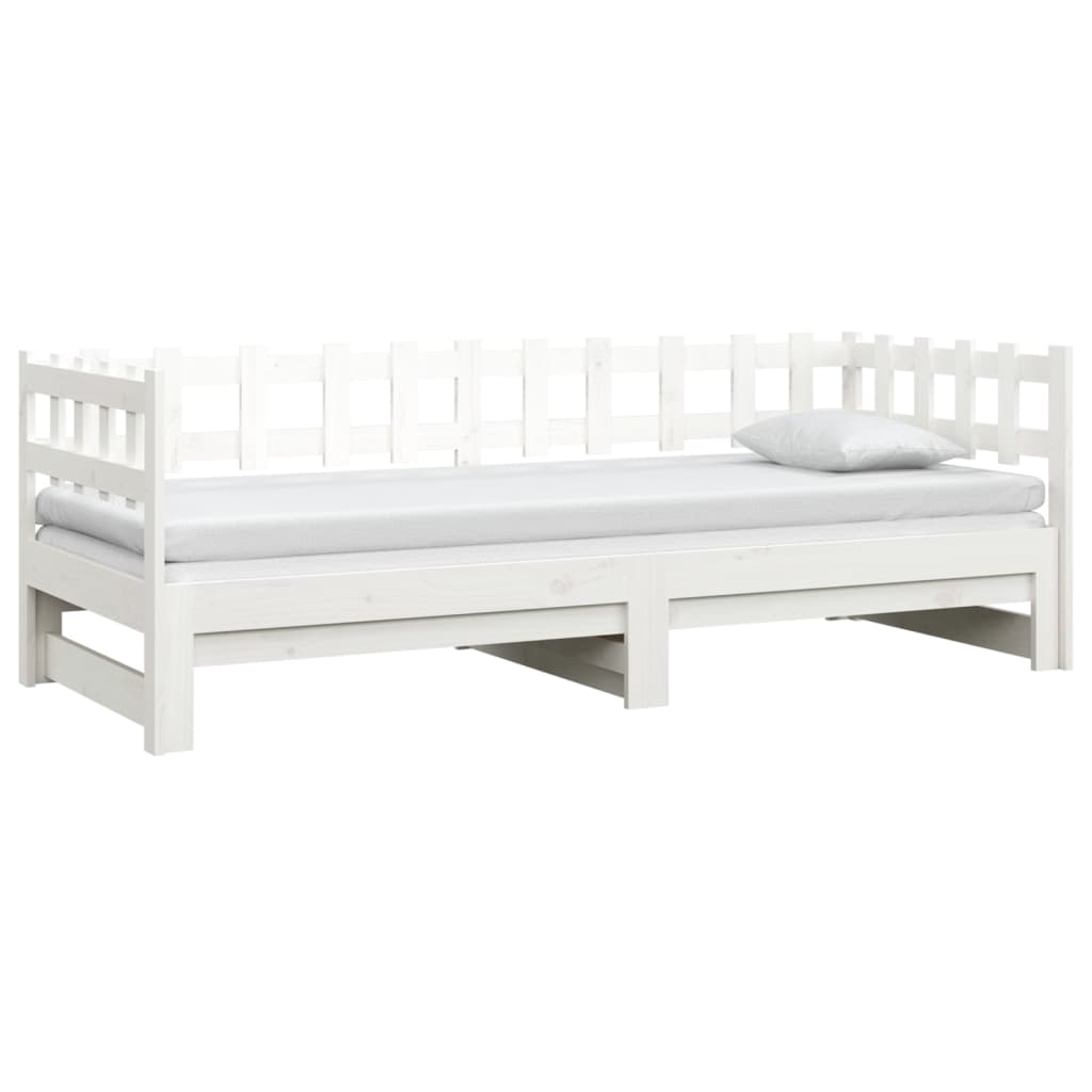 Sliding bed without mattress white 2x(80x200)cm