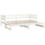 Sliding bed without mattress white 2x(80x200)cm