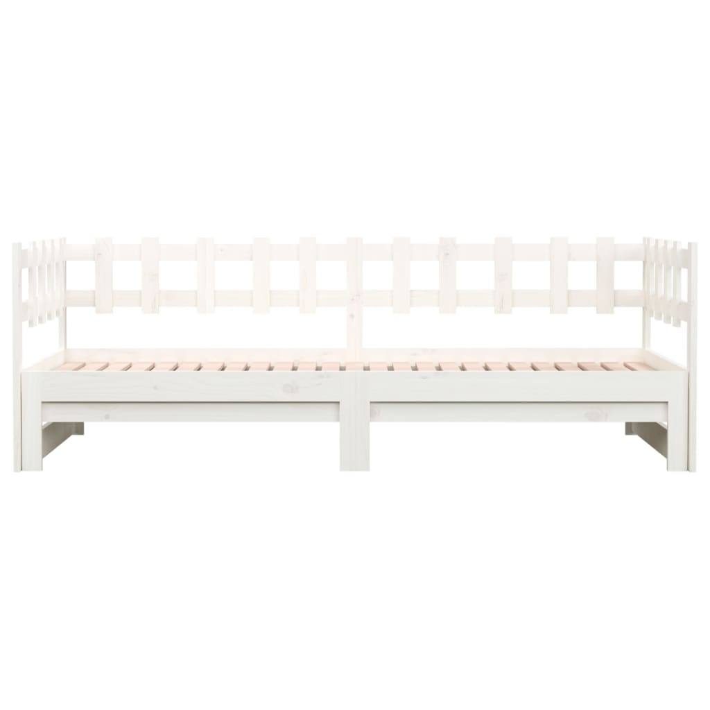 Sliding bed without mattress white 2x(80x200)cm