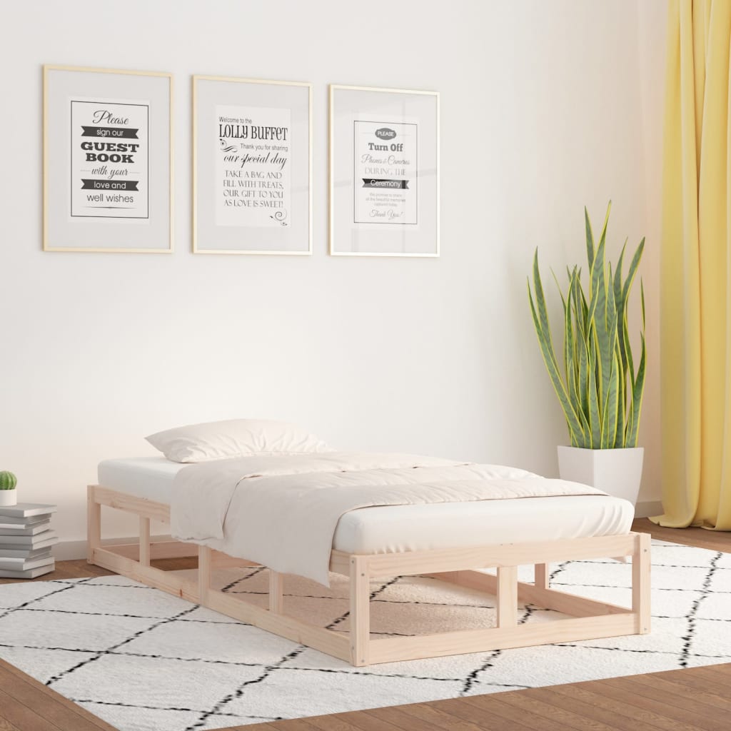 Bed frame without mattress 90x200 cm solid wood