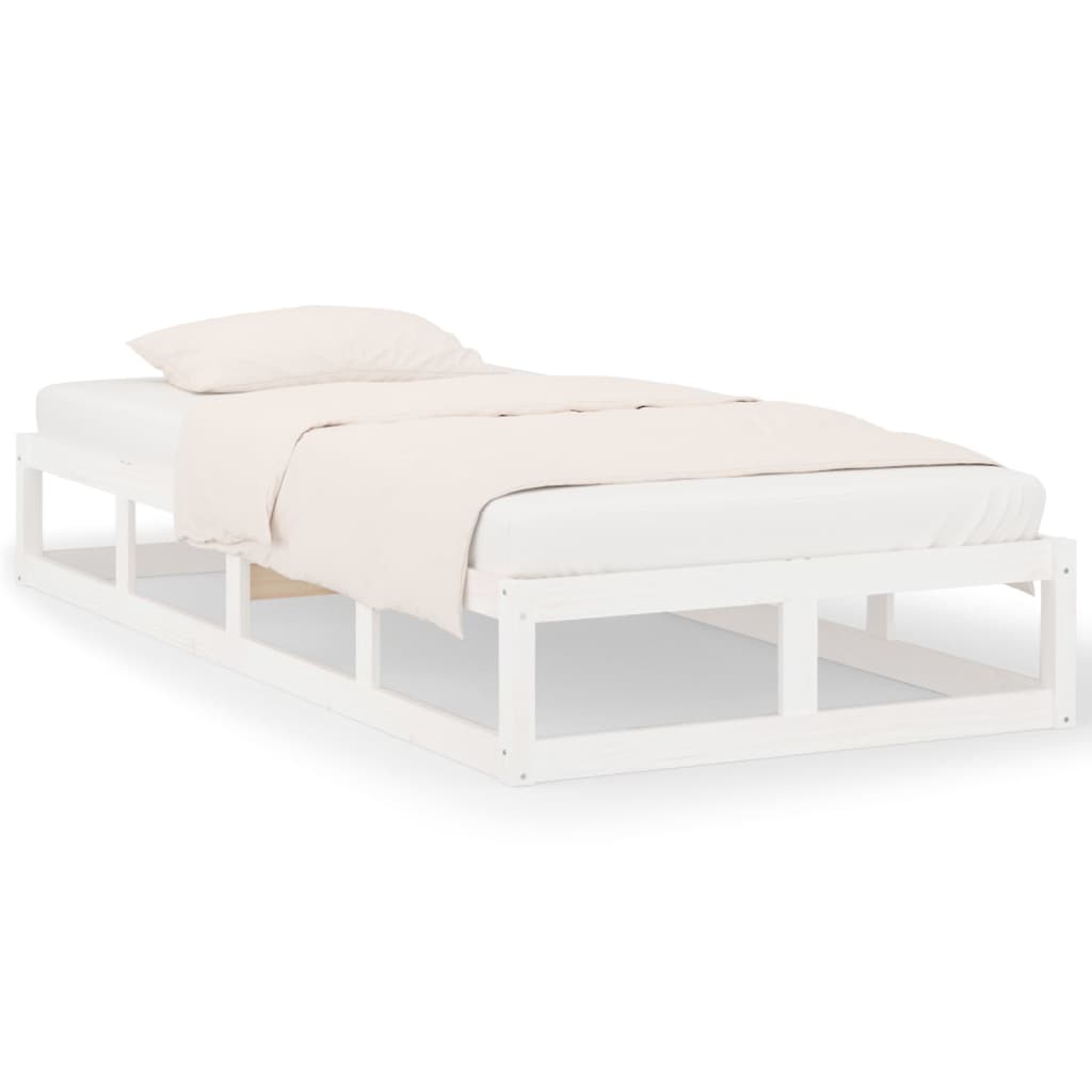 Cadre de lit sans matelas blanc 90x200 cm bois massif