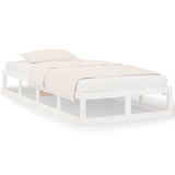 Cadre de lit sans matelas blanc 90x200 cm bois massif