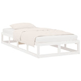 Cadre de lit sans matelas blanc 90x200 cm bois massif