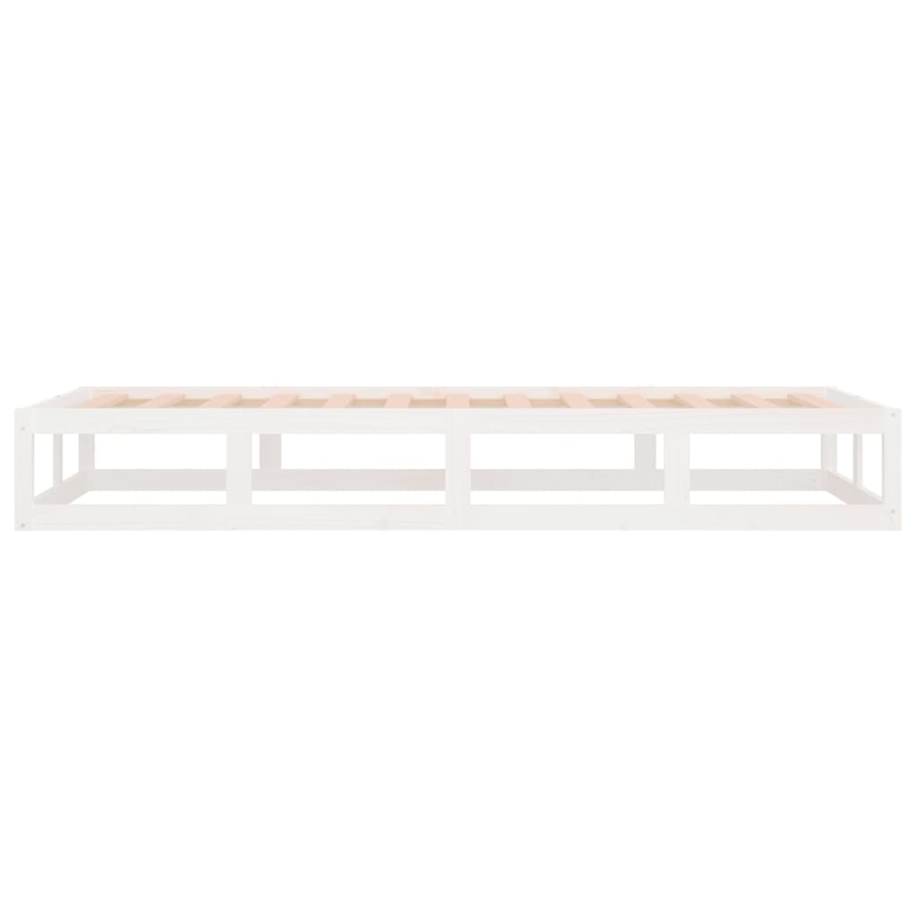 Bed frame without mattress white 90x200 cm solid wood