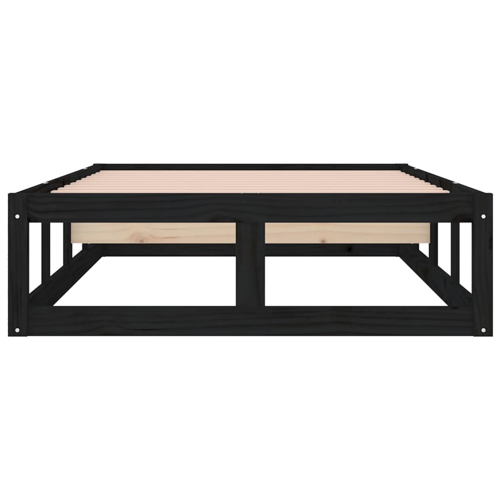 Bed frame without mattress black 90x200 cm solid wood