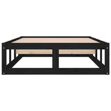 Bed frame without mattress black 90x200 cm solid wood