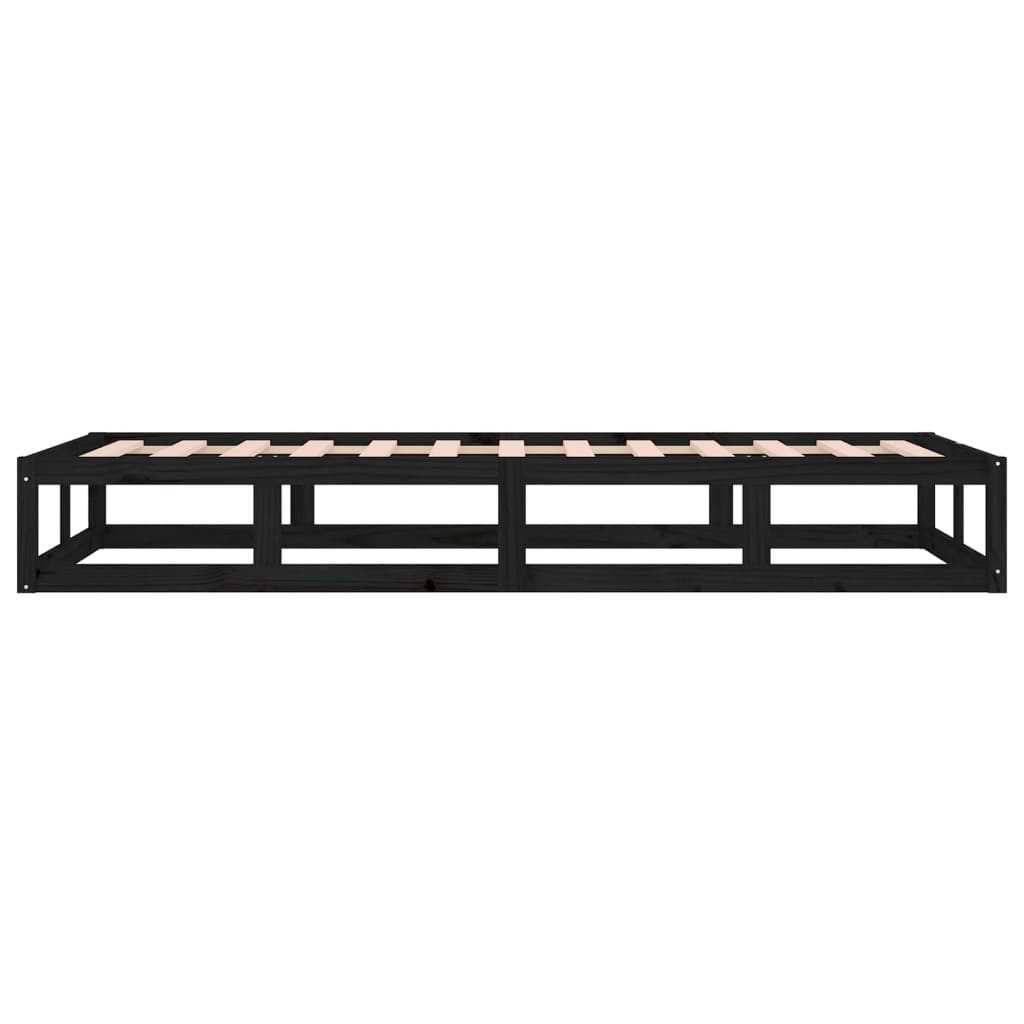 Bed frame without mattress black 90x200 cm solid wood