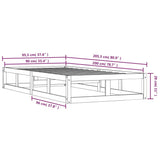 Bettgestell ohne Matratze schwarz 90x200 cm Massivholz