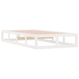 Bed frame without mattress white 100x200 cm solid wood