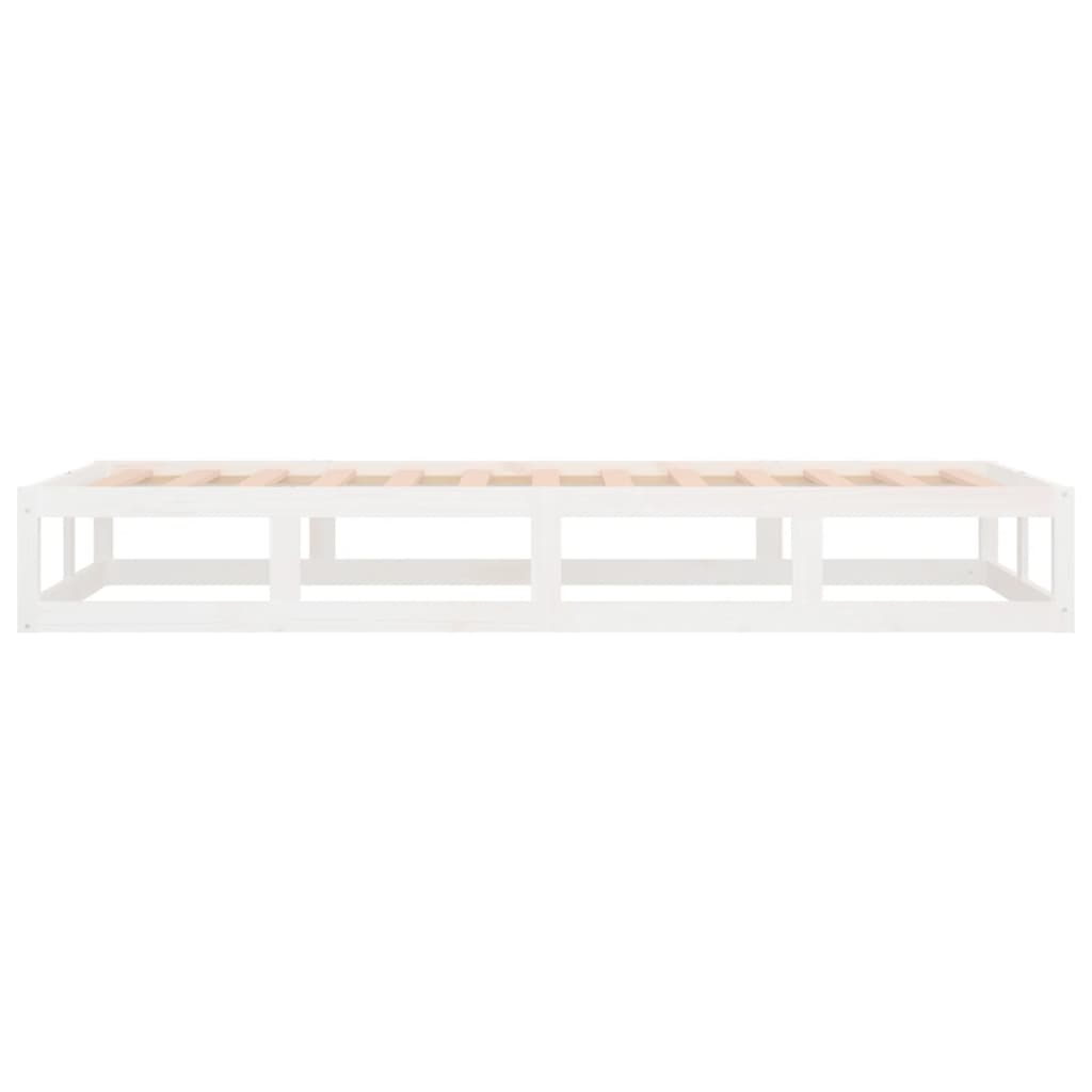 Bed frame without mattress white 100x200 cm solid wood