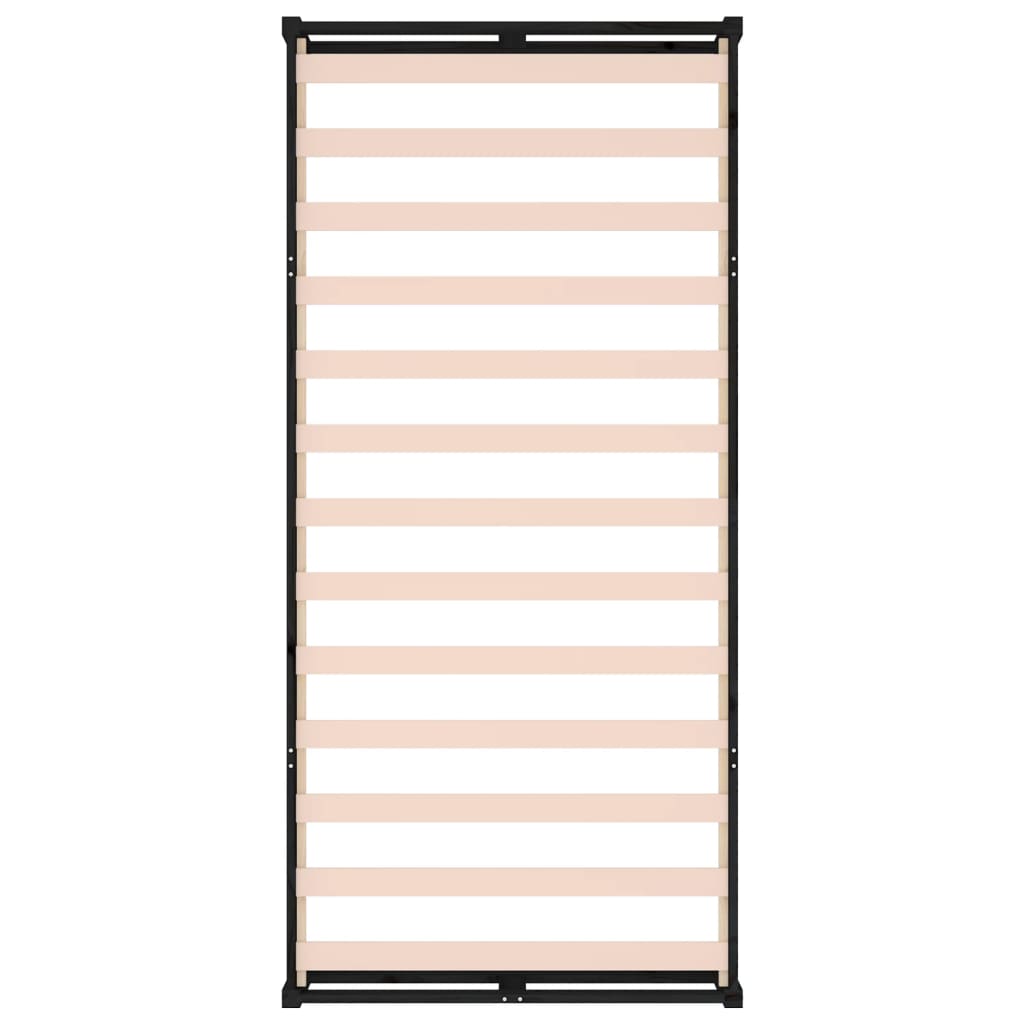 Cadre de lit sans matelas noir 100x200 cm bois massif