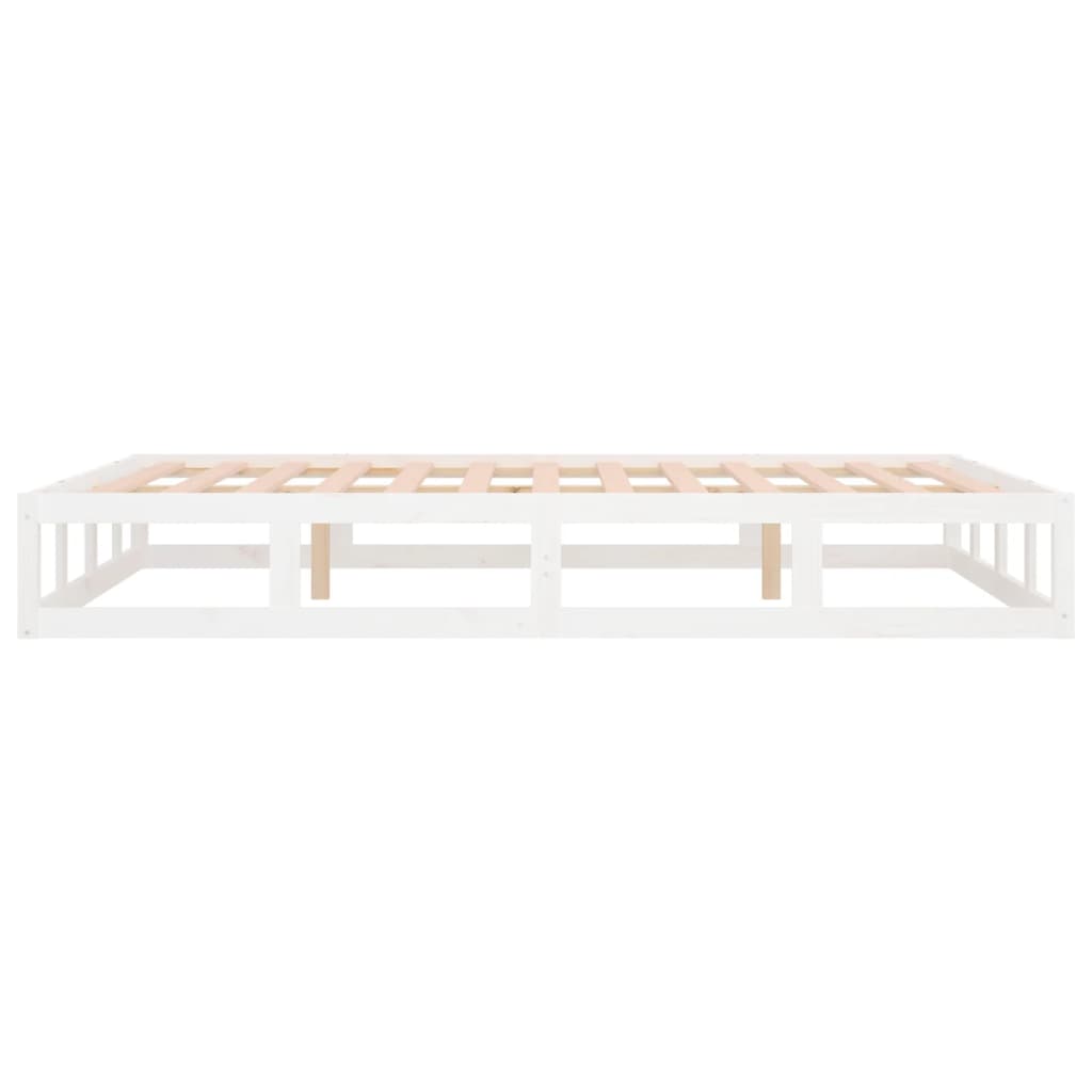 Cadre de lit sans matelas blanc 120x200 cm bois massif