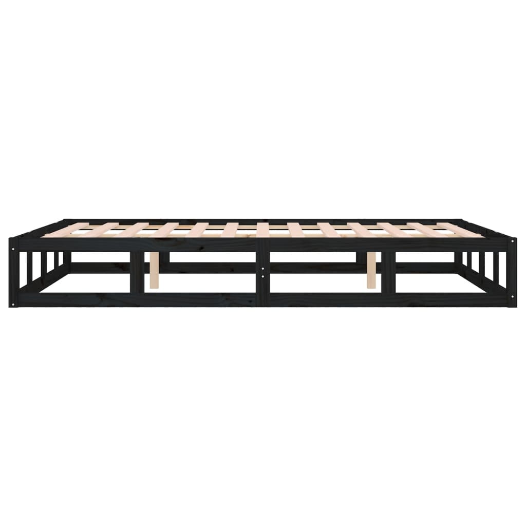 Bed frame without mattress black 120x200 cm solid wood