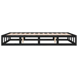 Bed frame without mattress black 120x200 cm solid wood