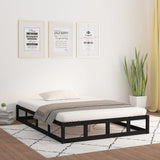 Cadre de lit sans matelas noir 120x200 cm bois massif