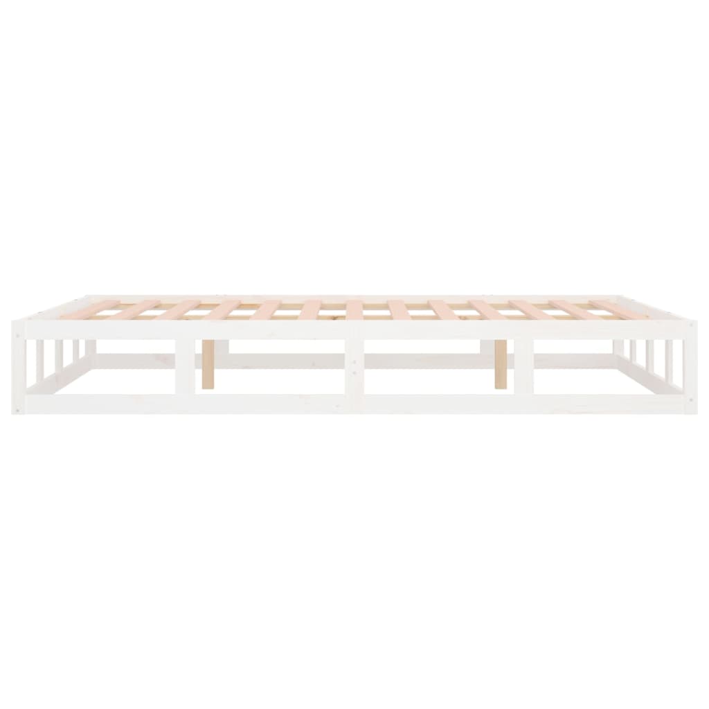 Cadre de lit sans matelas blanc 140x200 cm bois massif