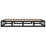 Cadre de lit sans matelas noir 140x200 cm bois massif