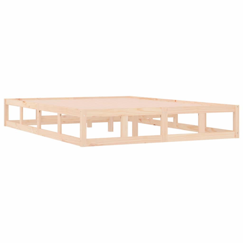 Bed frame without mattress 150x200 cm solid wood