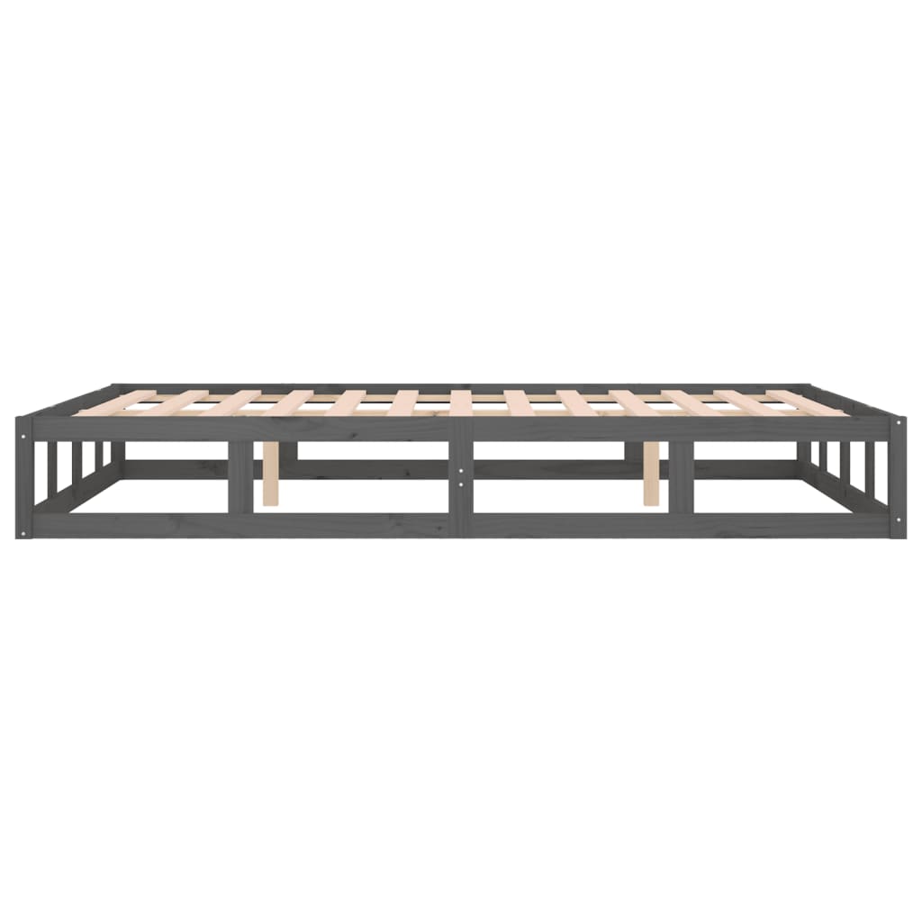 Bed frame without mattress gray 150x200 cm solid wood