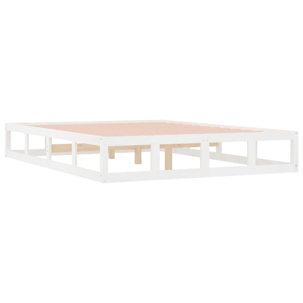 Bed frame without mattress white 180x200 cm solid wood