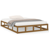 Bed frame without mattress honey brown 200x200 cm solid wood