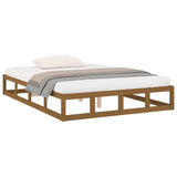 Bed frame without mattress honey brown 200x200 cm solid wood