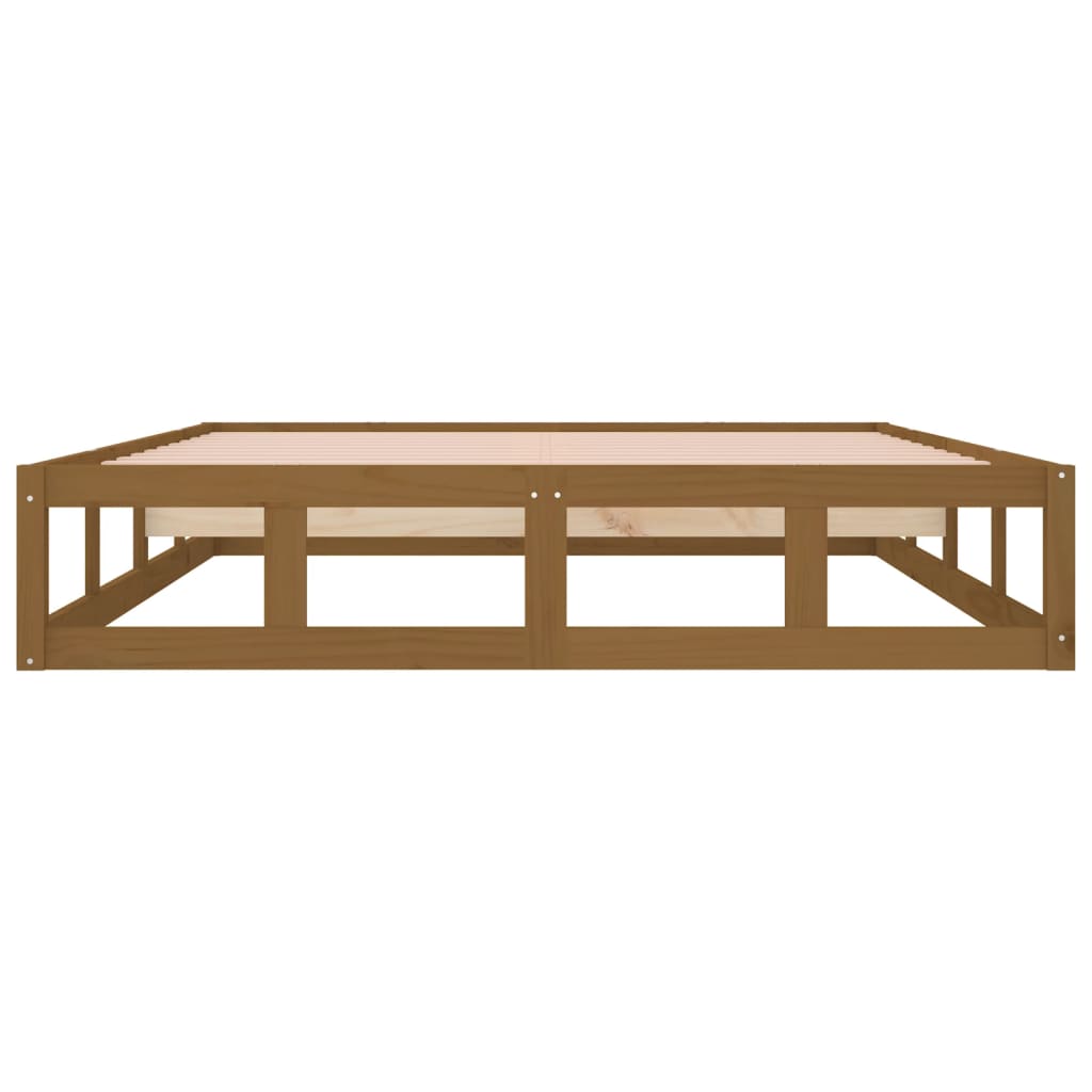 Bed frame without mattress honey brown 200x200 cm solid wood