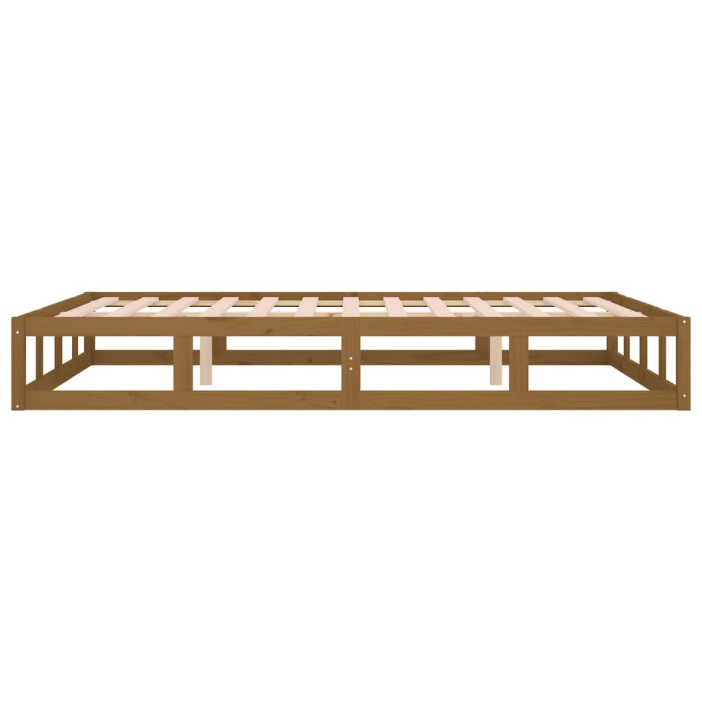 Bed frame without mattress honey brown 200x200 cm solid wood