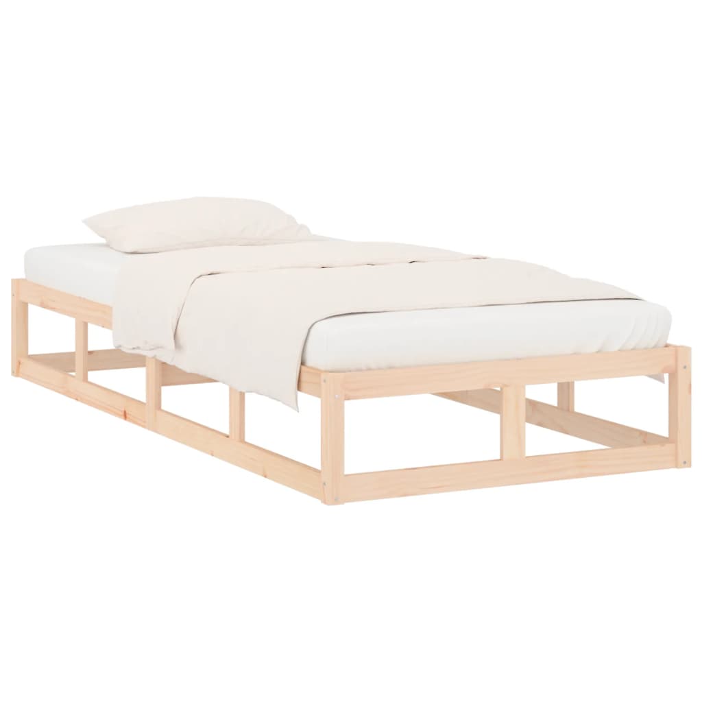 Bed frame without mattress 75x190 cm solid wood