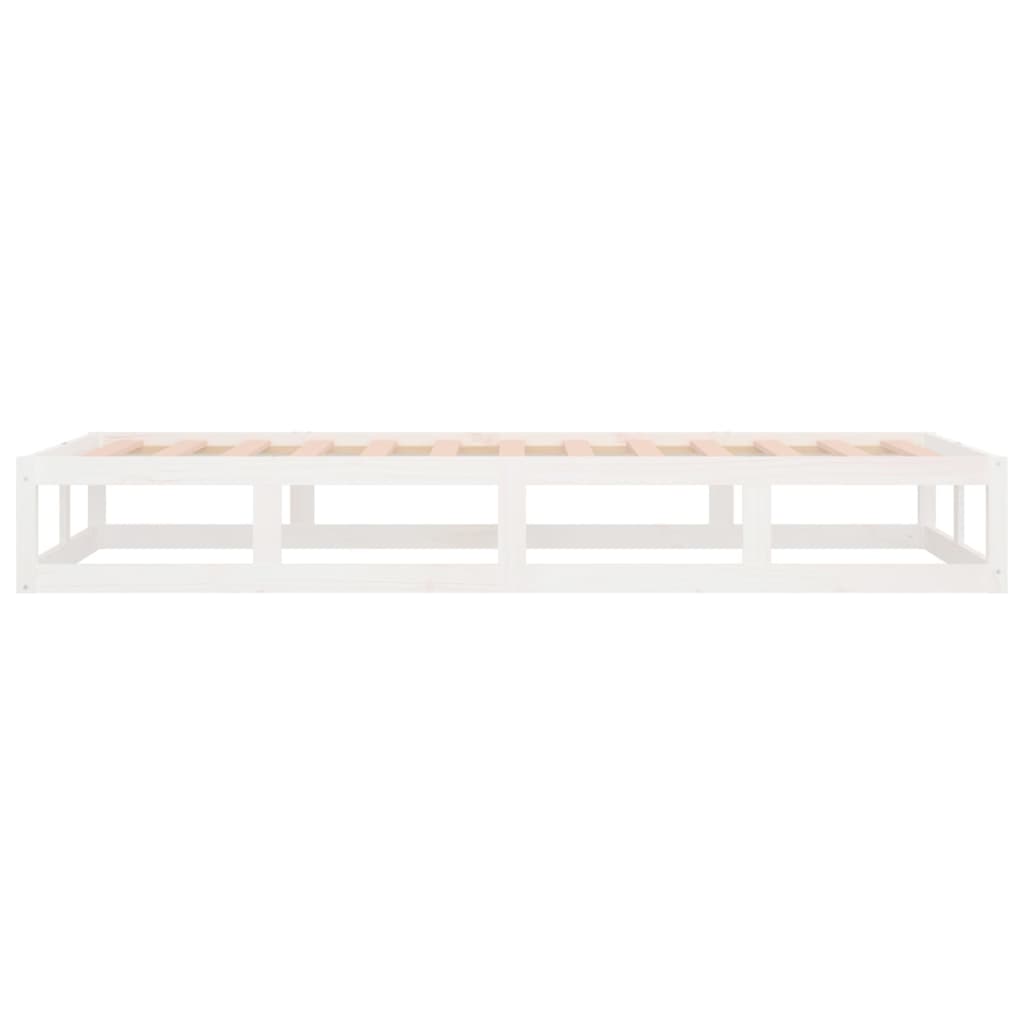 Bed frame without mattress white 75x190 cm solid wood