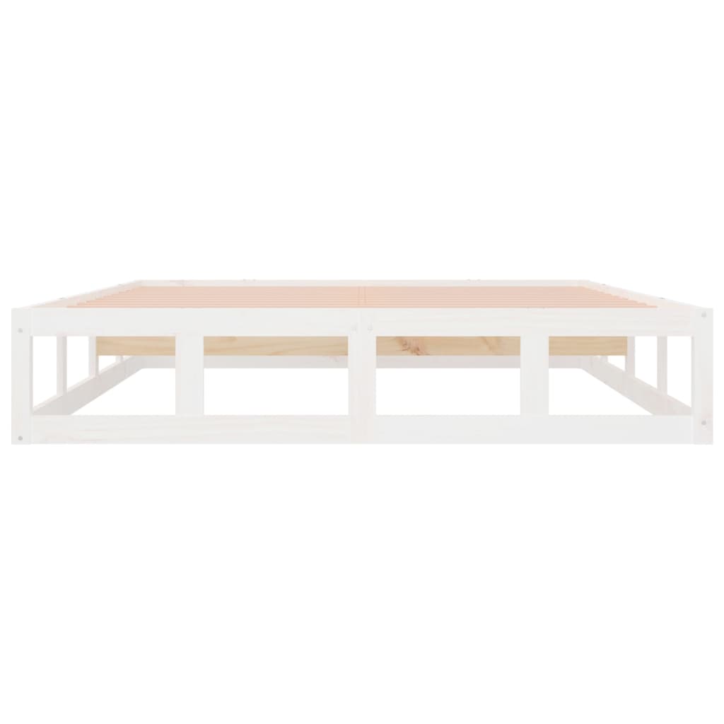 Cadre de lit sans matelas blanc 120x190 cm bois massif