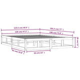 Bed frame without white mattress 120x190 cm solid wood