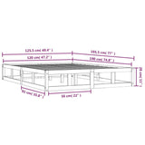 Bettgestell ohne Matratze grau 120x190 cm Massivholz