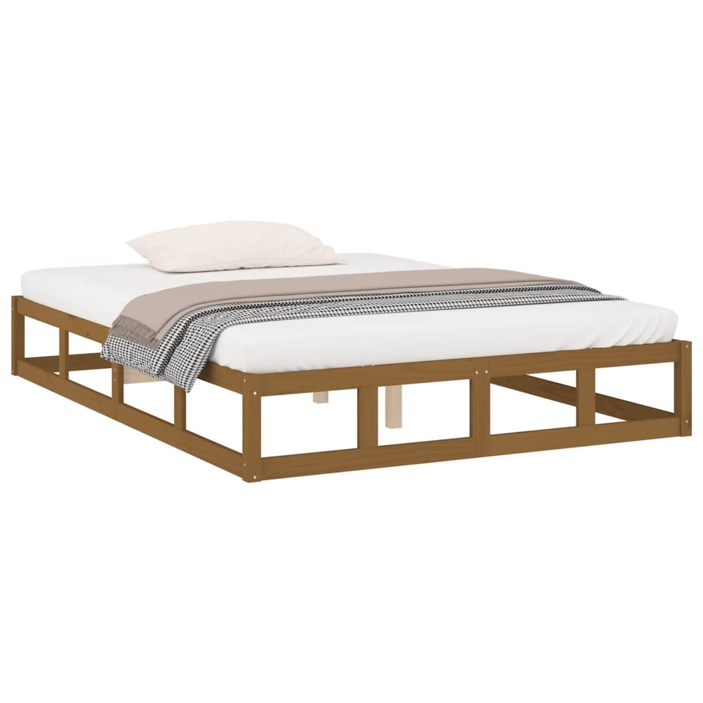 Bed frame without mattress honey brown 120x190 cm solid wood