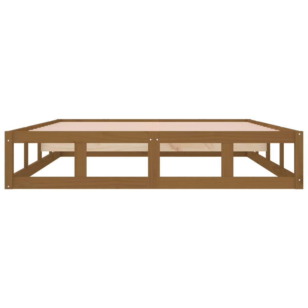 Bed frame without mattress honey brown 120x190 cm solid wood