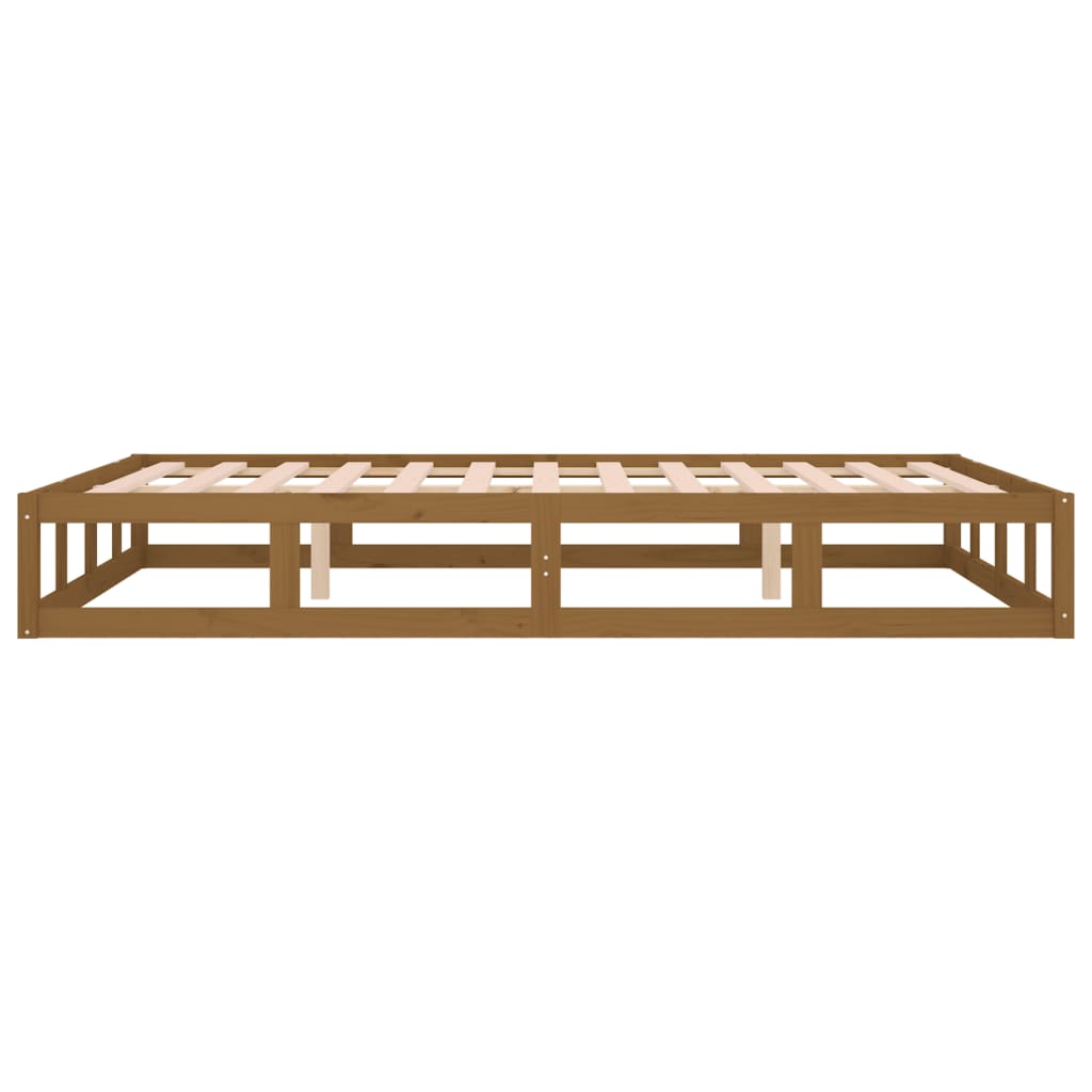 Bed frame without mattress honey brown 120x190 cm solid wood