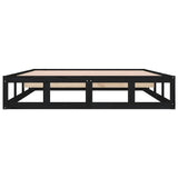 Bed frame without mattress black 120x190 cm solid wood