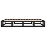 Bed frame without mattress black 120x190 cm solid wood