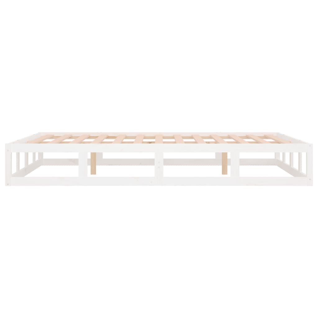 Bed frame without mattress white 135x190 cm solid wood