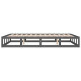 Bed frame without mattress gray 135x190 cm solid wood