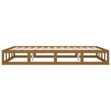 Honey brown bed frame without mattress 135x190 cm solid wood