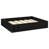 Dog Bed Black 51.5x44x9 cm Solid Pine Wood