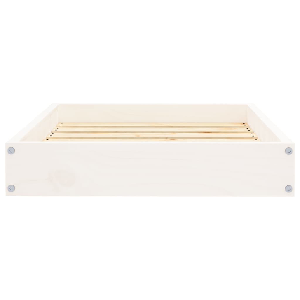 Lit pour chien Blanc 61,5x49x9 cm Bois de pin solide