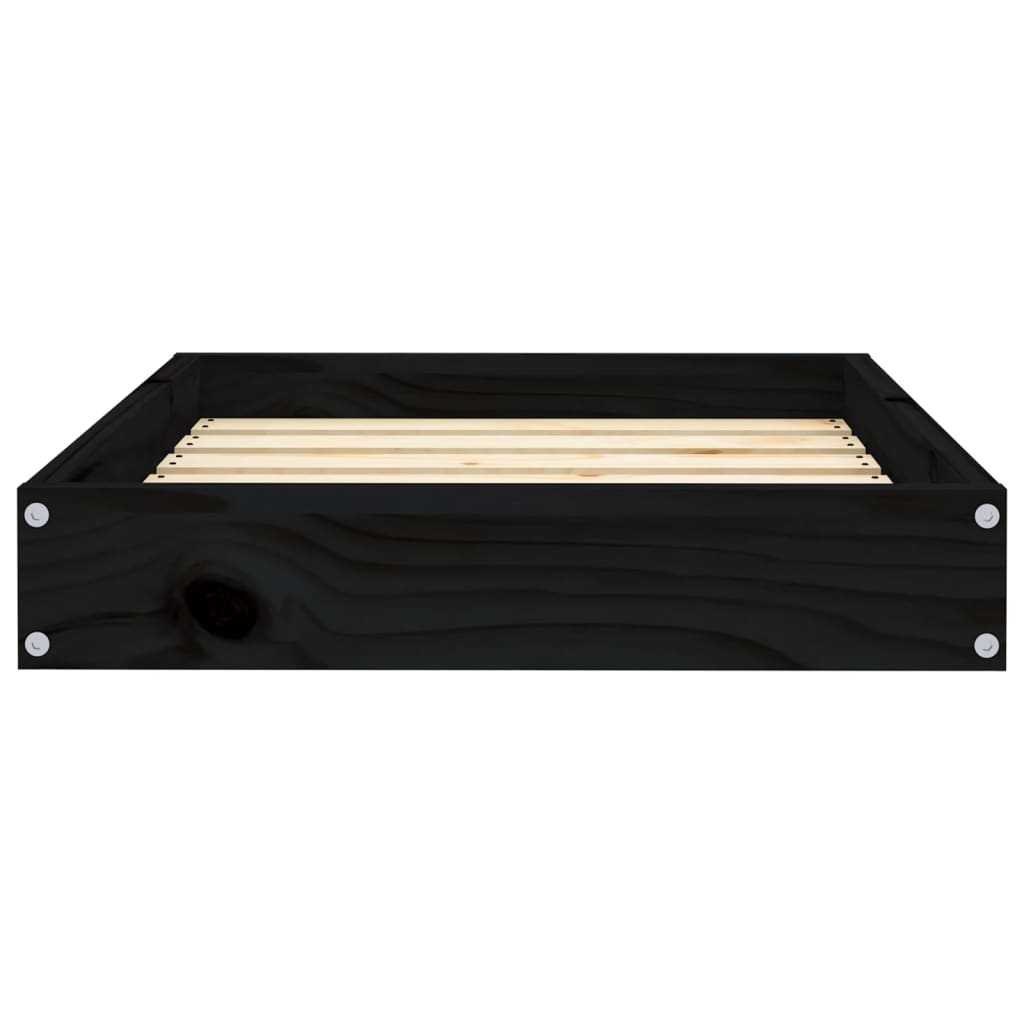 Lit pour chien Noir 61,5x49x9 cm Bois de pin solide