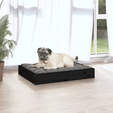 Lit pour chien Noir 61,5x49x9 cm Bois de pin solide