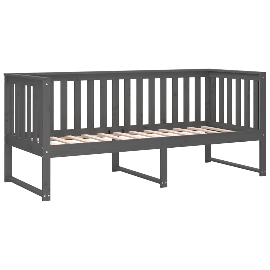 Day bed without mattress gray 80x200 cm solid pine wood