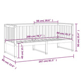 Day bed without mattress gray 80x200 cm solid pine wood