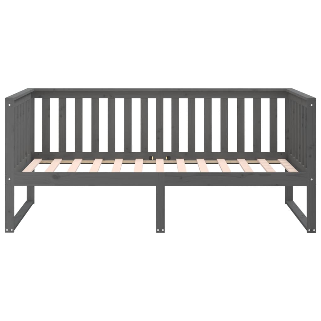 Lit de jour sans matelas gris 90x190 cm bois de pin massif